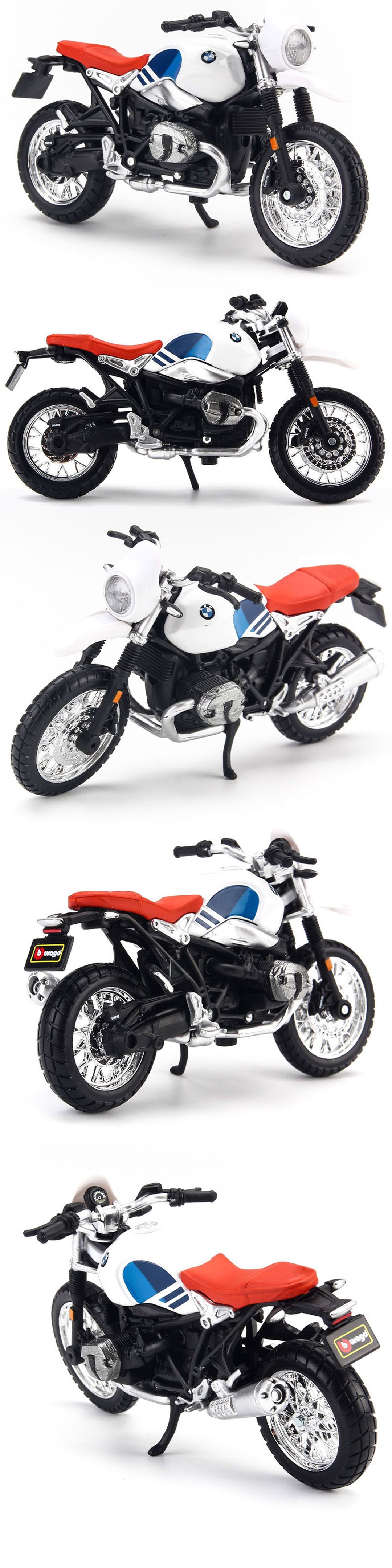 Mô hình Xe mô tô BMW R Nine T Urban GS White 1:18
